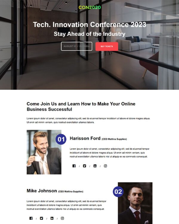 Conference Landing Page Template