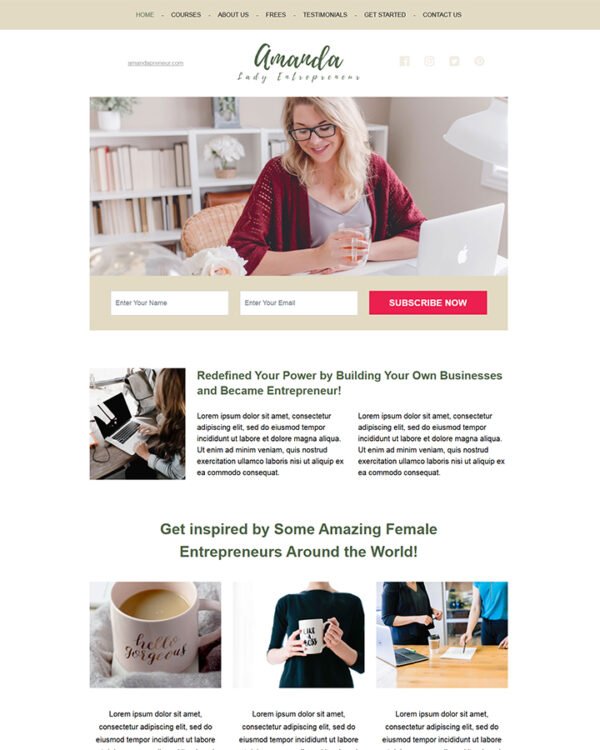 Influencer Landing Page