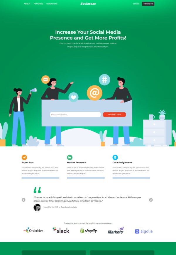 Marketing Saas Landing Page