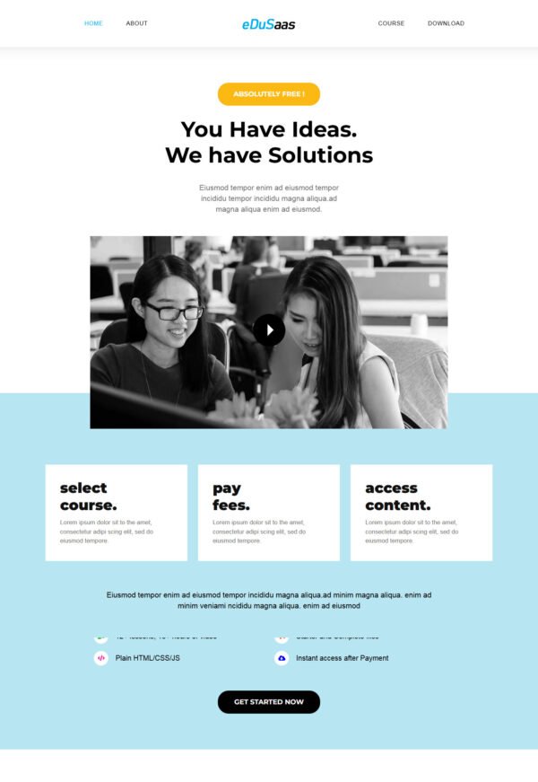 Saas Software Landing Page