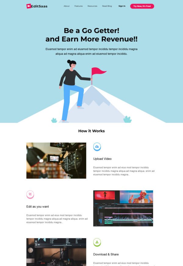 Saas Startup Landing Page Template