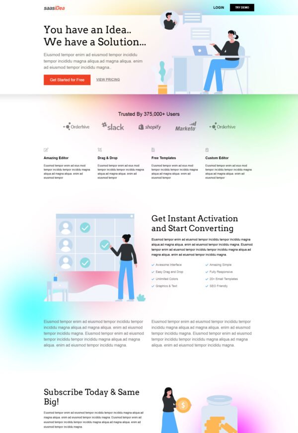 Software Saas Landing Page