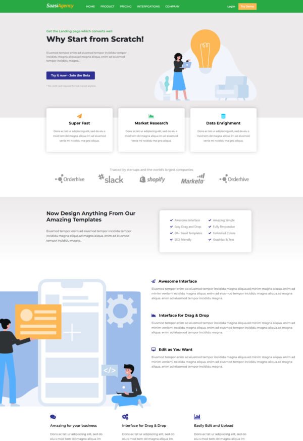Tech Biz Saas Landing Page