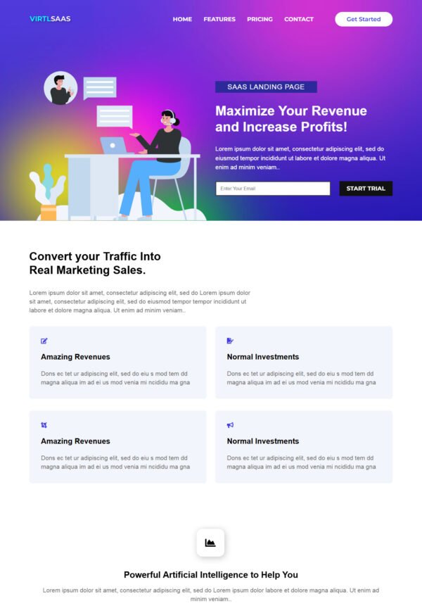 Virtual Saas Landing Page