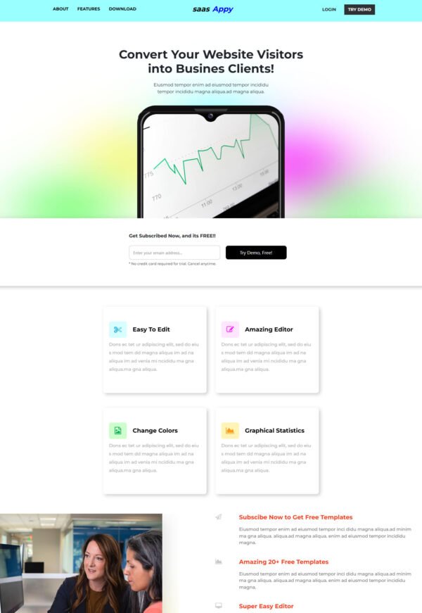 Web App Saas Landing Page